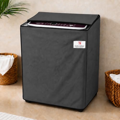 Image of Semi Automatic Washing Machine Cover for 8.5kg to 10kg Top Load | Waterproof & Dustproof Polyester Cover with Zip | Suitable with Samsung, LG, IFB, Bosch & More(54x 89 x 97 cm, Grey)