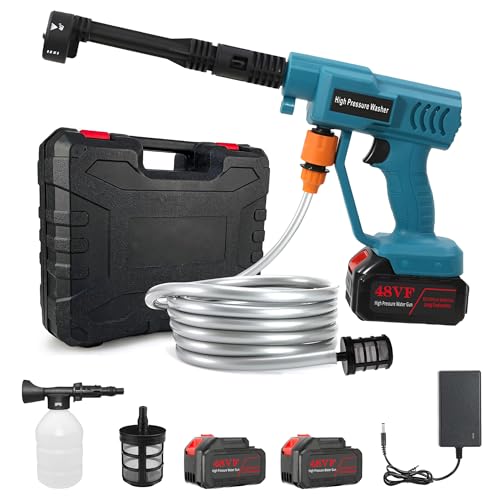 Image of 48V Portable Pressure Washer With Rechargeable Battery | Cordless Handheld Power Washer Gun for Car and Floor Cleaning
