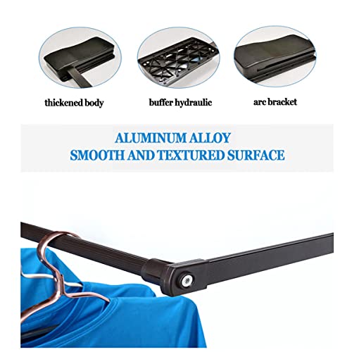 Retractable Wardrobe Pull Down Closet Rods For Hanging Clothes Wardrobe Lift Rail Organizer Storage System,11 Lbs Load Capacity Adjustable Width Wardrobe Lift,S #TOP2