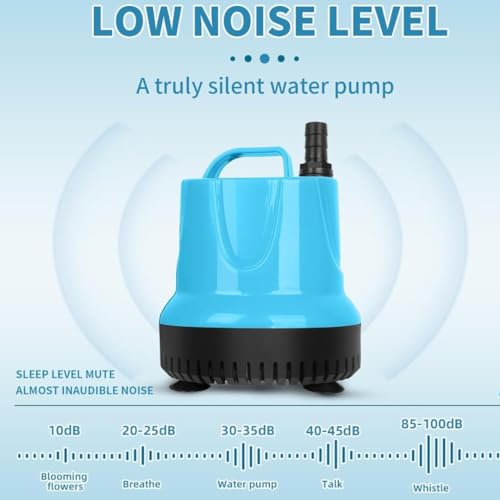 Image of VAYINATO 80W | 3200L /Hr | Lifts Upto 3m (Blue) Bottom Suction Low Water Level Dry Run Safe Submersible Water Pump For Aquarium, Koi Ponds, Hydroponic and Water Fountains by Petzlifeworld