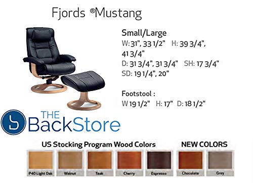 Fjords Mustang Small Leather Recliner Chair And Ottoman Norwegian Ergonomic Furniture Nordic Line Genuine Stone Leather Teak Wood #TOP7