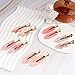 Magicsky 10PCS No Bend Hair Clips for Styling, Acrylic Resin Flat Clip, No Crease Curl Small Pin, Bang Seamless Hair Barrette Tool for Makeup-Hairstyle Accessories for Women Girls, Pink Opal