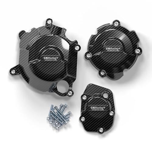 「NexPon」カワサキ Z900RS 2018-2025 用エンジンタイミングパーツカバー オートバイエンジンクラッチシリンダーヘッド衝突防止保護カバー エンジンガード スターターカバー (水転写プリントセット)