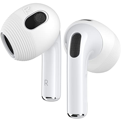 Gcioii 3 Pairs Ear Tips Covers for AirPods 3 [Fit in Case] Anti Slip Silicone Sport Ear Tips,Anti Scratches Accessories Compatible with Apple AirPods 3rd Generation (White)