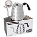 OPUX Premium Gooseneck Coffee Kettle With Thermometer For Pour Over | 40 fl oz | Stainless Steel Drip Kettle with Ergonomic Handle for Home Brewing, Tea (Stainless Steel, Solid Top)