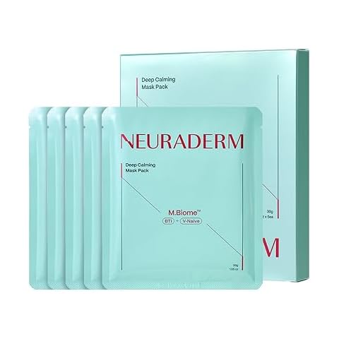 NEURADERM Deep Calming Facial Sheet Mask, Sensitive Skin Soothing Serum Moisturizing Skincare (Pack of 5) Cover