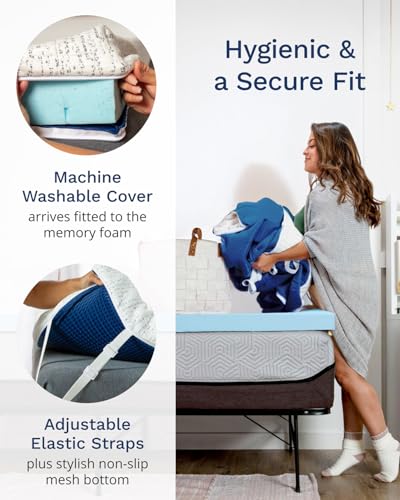 Image of ViscoSoft 4 Inch Memory Foam Mattress Topper Twin XL - Select High Density Extra Long Ventilated Mattress Pad - Removable Bamboo-Rayon Cover