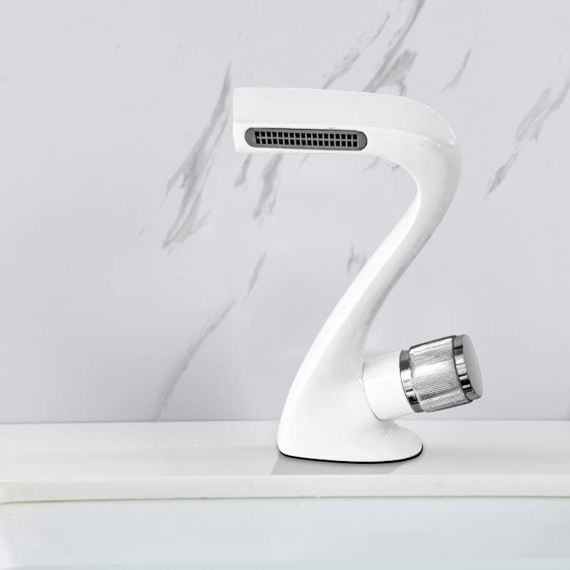 Robinets d'évier de lavabo design cascade noir et blanc finition premium SLT090N-W