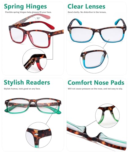 Image of Eyekepper 3 Pack Ladies Vintage Reading Glasses Comfort Reader Eyeglasses for Women +0.50