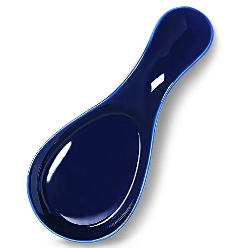 Image of GDCZ Porcelain Spoon Rest - Large Spoon Holder Utensil Rest for Kitchen Counter Stove Top, Navy