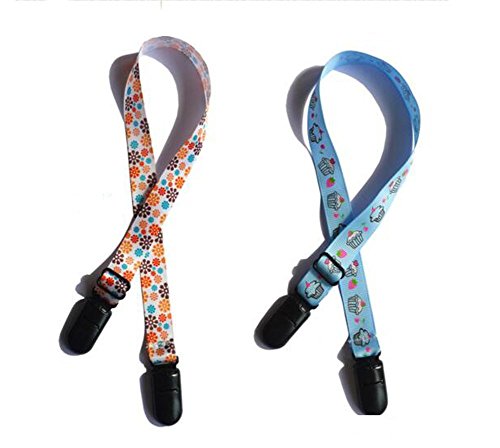 Juego de 2 unidades de sujetador colorido ajustable para adulto, niño o bebé. Sujetador para babero, servilleta, delantal. Con correa para el cuello