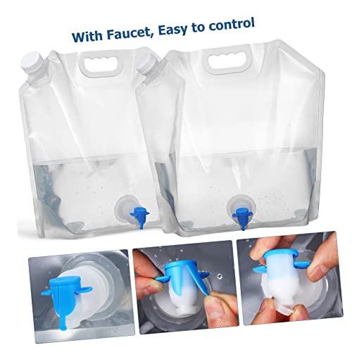 Récipients eau pliables résistant au manque de place en camping avec robinet - 3