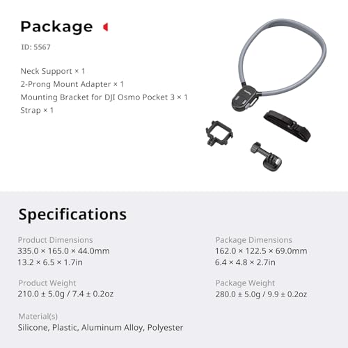 SMALLRIG Soporte Magnético de Cuello con Correa para Pecho, para Video POV Hands-Free para dji Osmo Pocket 3/360/Action 4/5, para GoPro Hero 12/11/10/9, para Insta360 X5/X4/X3/Ace Pro - 5567 - imagen 8