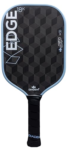 Diadem Sports, Edge 18K SP Pickleball Paddle, 18K Raw Carbon Face, Speed, Control, Spin, 14 mm Polymer Honeycomb Core, Fast Reloads and Quick Reaction (Arctic Mist)