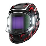 ANDELI Automatik Schweißhelm mit 6 Sensoren,Bewegungssteuerung & 180° Panorama Sichtfeld – mit 4-Punkt LED,Digital Display & Echtfarben Technologie für MIG,MAG,MMA,Wig,Schneiden,Schleifen,USB-C