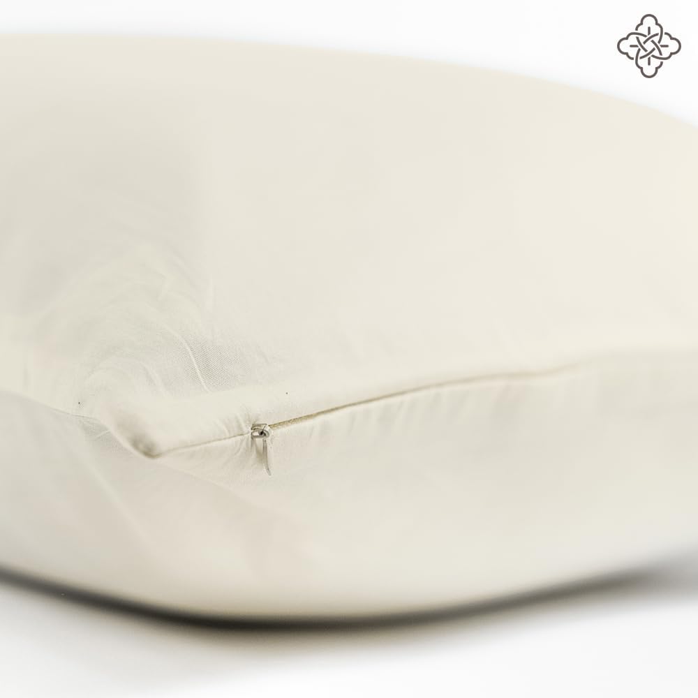 BIOWEAVES 100% Organic Cotton Body Pillow Cover for Body Pillowcases 300 Thread Count Soft Sateen Weave GOTS Certified with Zipped Closure - 21" x 54", Natural - Image 2