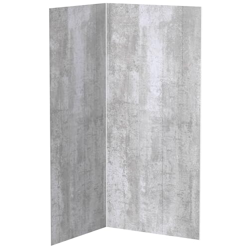 AUPROTEC Pannello composito in alluminio, 3 mm, per cemento morbido, set da 3 pezzi, 2100 x 1000 mm, pannello posteriore doccia in alluminio, con profili, 2 angoli interni, 2 terminali, 1 connettore