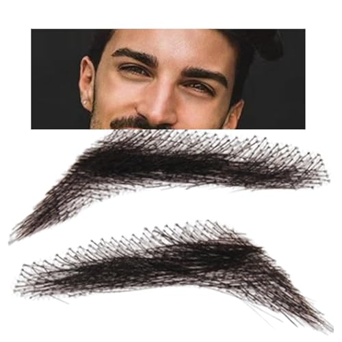 Faux Sourcils Vrais Cheveux,Faux Sourcils Pour Hommes - 1 paire de vrais sourcils - Faux sourcils réutilisables en dentelle, extensions de sourcils...