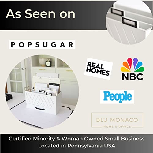 White Mail Organizer Countertop For Desk - Desktop Mail Holder - Kitchen Office Desk Organizers Storage With Drawer - Mail Sorter Desk Organization - Desk Accessories & Workspace Organizers #TOP2