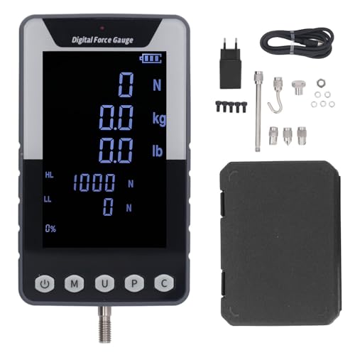 Digitales Kraftmessgerät Zugkrafttester mit Farbdisplay 5kg 11lb 50N Echtzeit und Haltemodus für Prüfung und Datensynchronisation