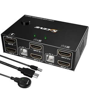 MLEEDA Dual Monitor KVM Switch 2 Port