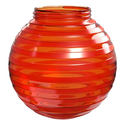 Image of KASTLITE 6 inch Globe Light Bulb Cover with 3.25 inch Threaded Screw-in Neck - Acrylic Plastic Replacement for Ceiling Lamp Shades, Outdoor Mood Lighting Fixtures & Camper Awning Lights - Orange, Striped