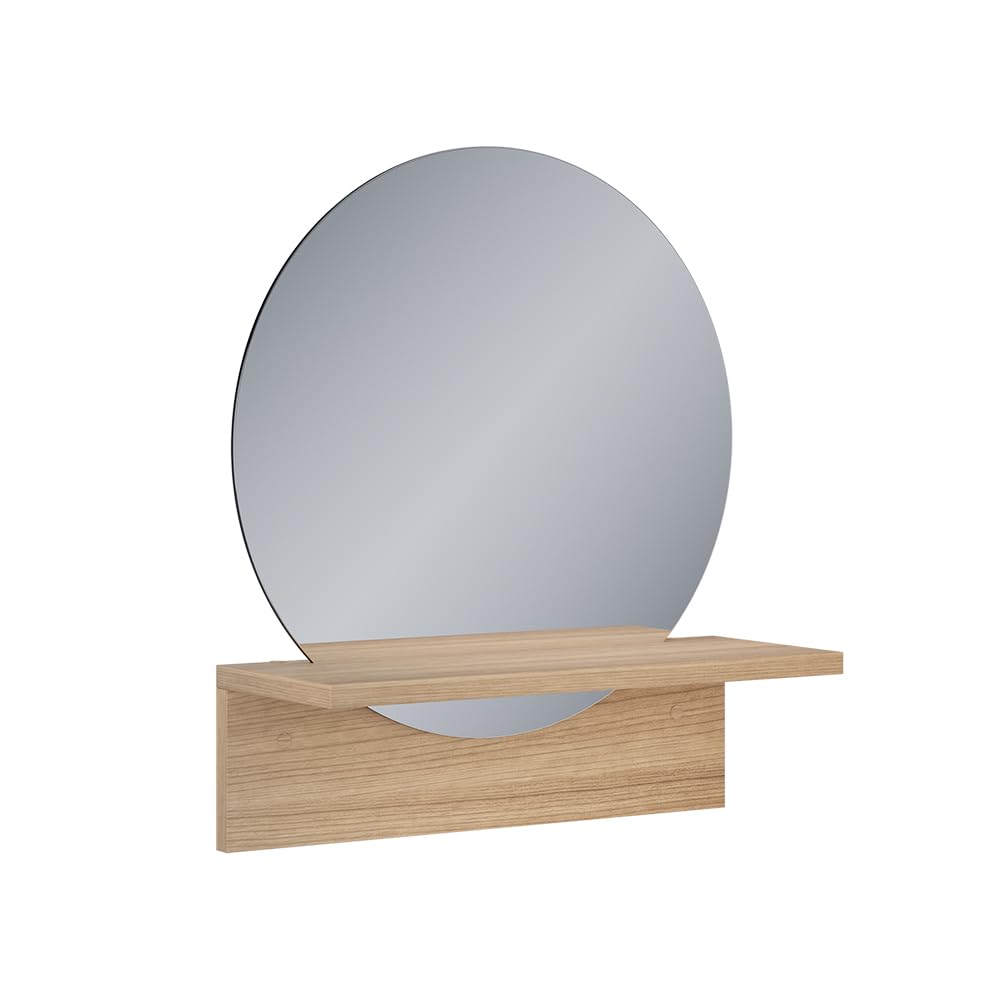Vicco Specchio bagno Elyra, Rovere dorato, 40 x 47.5 cm con ripiano, adatto per il montaggio a parete in bagno e in ambienti abitativi