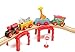 Maxim Enterprise, inc. Kids Circus Train with Steam Engine, 2 Cars, Caboose, 3 Wooden Animals, Natural Hardwood Railway Set with Easy Magnetic Connectors, Sensory Learning Toys for 18 Months & Up