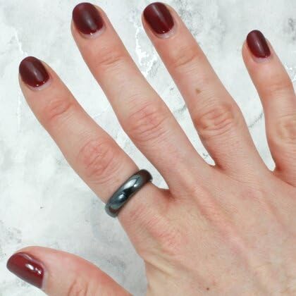 CrystalAge Solid Hematite Ring (Thick) - Size - UK, P/USA 7.5