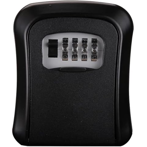 WEISIPU Key Safe Box 4 Digit Wall Mounted Outdoor High Security Code Lock-Storage (Black) Cover