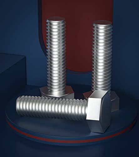 Image of 1 /4-20 x 1-1 /2 inch (5 /8 to 5 inch Optional) Hex Head Screw Bolt, Stainless Steel 18-8(304), Fully Threaded,15pcs