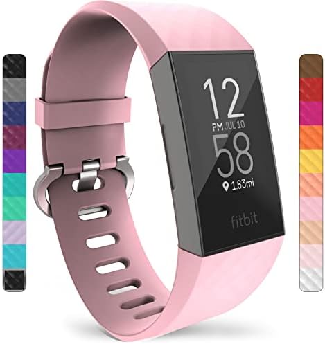 Compatible Bracelet for Fitbit Charge 3/Fitbit Charge 4, Replacement Fitbit Charge3/Fitbit Charge4 Sport Strap - Available in 15 Colours