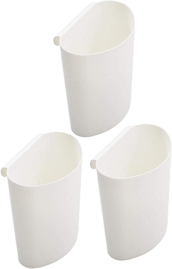 3pcs Rolling Cart Hanging Bucket Storage Container for Makeup Tabletop Sundries and Accessories Portable Compact Design White for Beauty Salons and Home Use