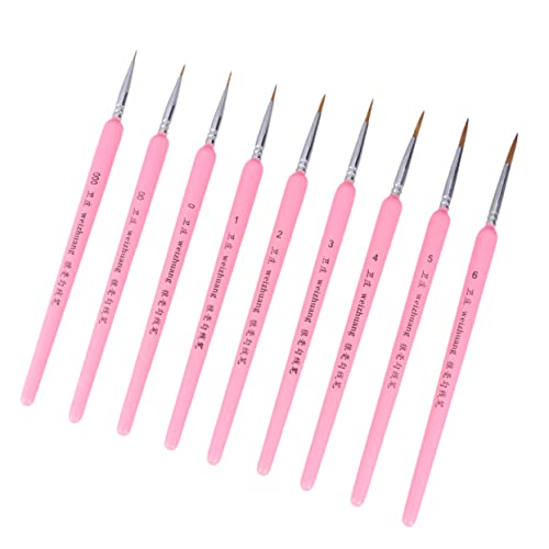 GLSTOY 9個 細かい塗装 ペイントブラシ 極細絵筆 ネイルアート 油絵用ブラシ ディテール アート ブラシ プロの詳細塗装キット 先の細い絵筆 油絵の具のブラシ ミニチュアペイント 竹