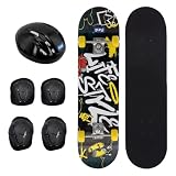 Kit Skate Infantil Completo 80 cm com Kit Proteção e Bolsa