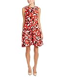 Taylor Dresses Women's Poppy Floral Fit and Flare Scuba Dress