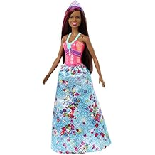 Barbie Dreamtopia Royal Fashion Doll & Accessory, Brunette with Pink Hairstreak Wearing Removable Blue Skirt & Headband