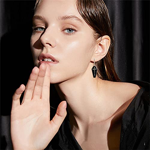 Anxin Store Gothic Retro Exaggerated Creative Cross Earrings Punk Style Funny Exaggerated Alternative Personality Earrings Female Teen Gift (Black Earrings) #TOP4