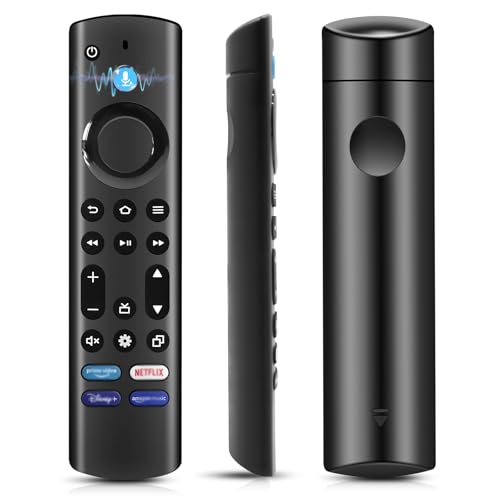 Glitfix Mando a Distancia por Voz (4 Gen) Adecuado para AMZ Fir-e TV Stick 2nd Gen y 3rd Gen, Stick Lite, 4K y 4K MAX, Fir-es Cube 2nd Gen & 3 Gen, con Bluetooth y 4 Botones de Atajo