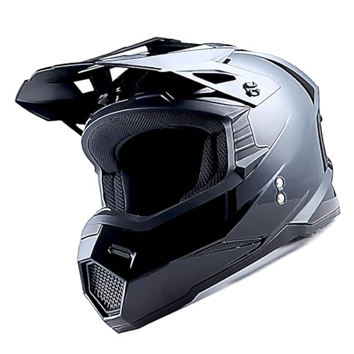 1Storm Adult Motocross Helmet BMX MX ATV Dirt Bike Helmet Racing Style HF801; Glossy Black