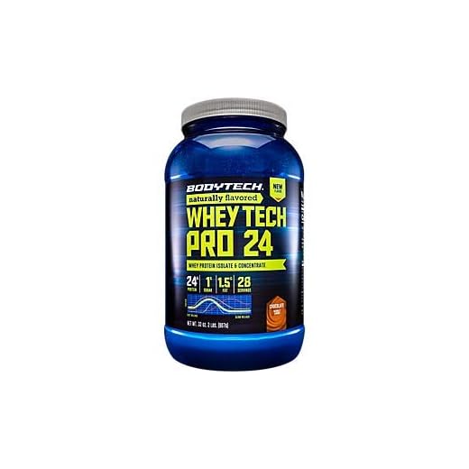 BODYTECH Whey Tech Pro 24 Protein Powder - Protein Enzyme Blend with BCAA's to Fuel Muscle Growth & Recovery, Ideal for Post-Workout Muscle Building - Natural Chocolate (2 Pound)