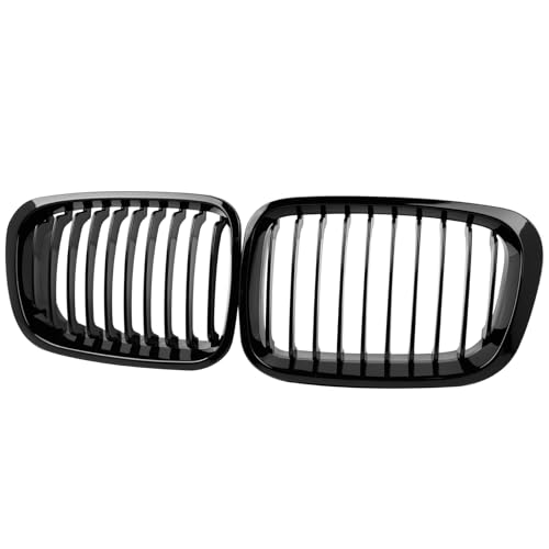 DEKEWEI E46 Grill, Black Kidney Grille Compatible with BMW 1998-2001 E46 4-Door Pre-Facelift 316i 318i 320i 323i 325i 328i 330i Single Slat Gloss Black Grill