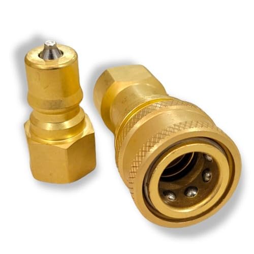 5 set di accoppiatori a sgancio rapido in ottone da 0,6 cm con otturatore in acciaio inossidabile e doppia guarnizione O-Ring per la pulizia di tappeti e tubi flessibili