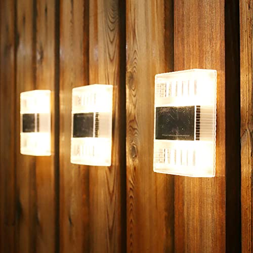 Pacote com 4 arandelas de parede, luz noturna solar de LED para ambientes externos, luz de parede de