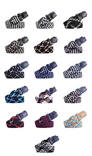 Mens Women Belts Stretch Braided Web Belt Elastic for Casual Pants Jeans Dresses Perfect Belt Width 1.37"4
