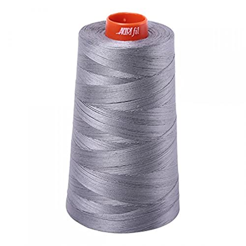 Hilo Aurifil Mako 50 Wt 100 % Algodón, Cono de 6452 Yardas, Gris 2605 miniatura 1