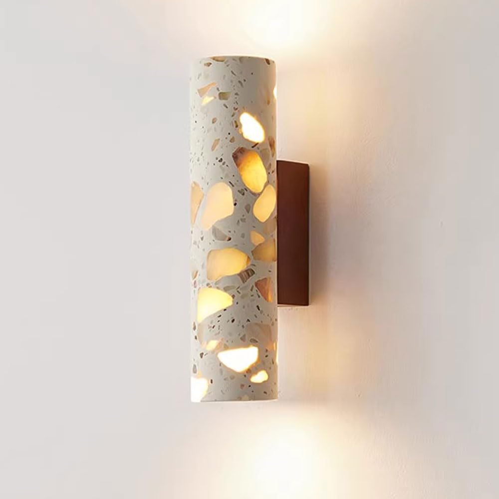 JISHUBO Top and Bottom Illuminated Wall Lamp, Nordic Industrial Style Wall Light, E26 Light Source Hardwired Wall Sconce, Restaurant Balcony Living Room Wall Mounted Lighting Fixtures