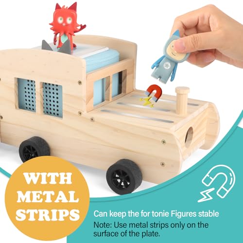 Image of Train for Tonies Box 1 /2 Organizer Storage Shelf, Wooden Bus Magnetic Storage Holder for Toniebox Player Tonies Figures Characters for Children, Display Collection 20~30 Tonie Box Characters