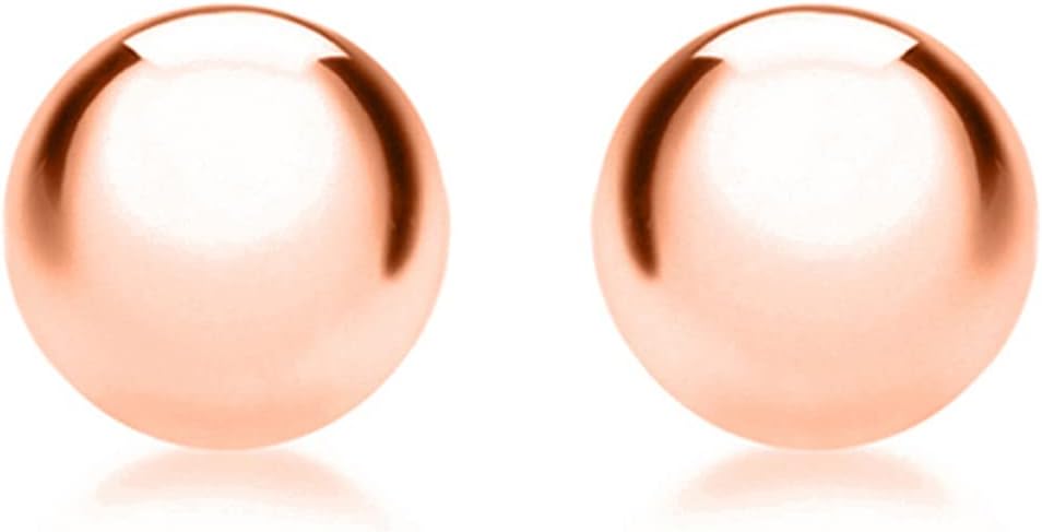 Women's 9 ct Rose Gold 8 mm Ball Polished Stud Earrings