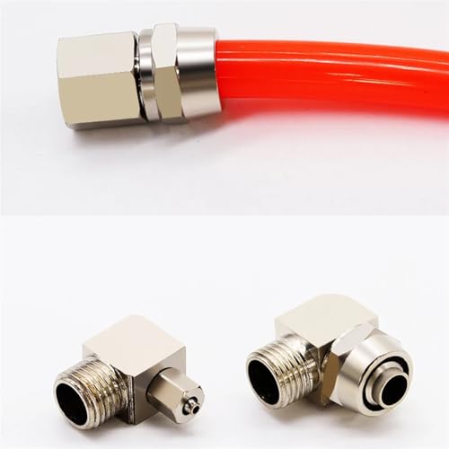 Conector rápido de tráquea 1/4 con rosca de cobre de 8 mm para neumática industrial 10 piezas 6